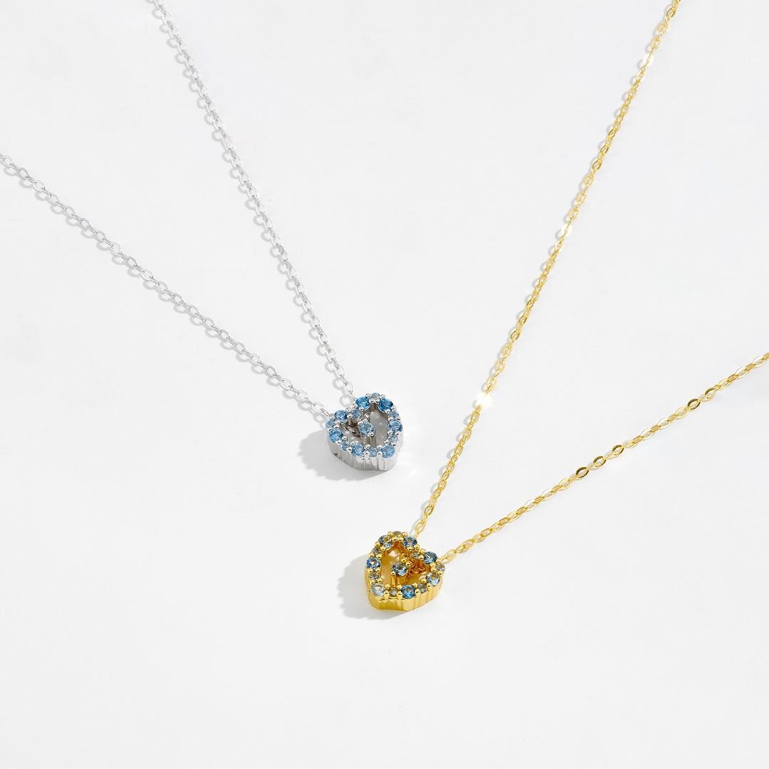 Blue Crush Heart Necklace